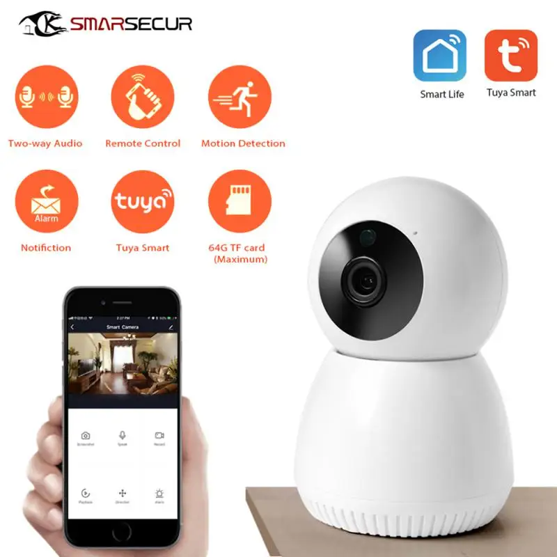 Tuya Wireless Wifi IP Camera Move Detection Auto Surveillance Camera IR Night Vision PTZ 360° Visible Home Security Smart Camera