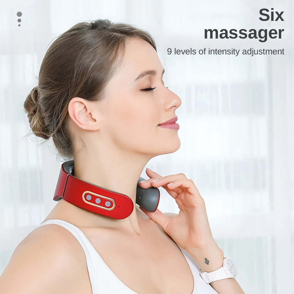 

Pulse Neck massager Electromagnetic Infrared Heating Fatigue Pain Relief Cervical Massager Physiotherapy massage neck Relaxation