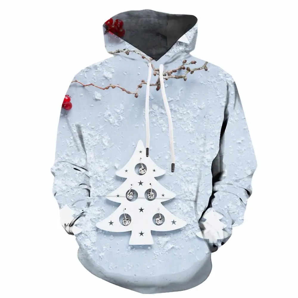 

3d Hoodies Christmas Sweatshirts men New Year Hoody Anime Christmas Tree 3d Printed White Sweatshirt Printed Mens Clothing