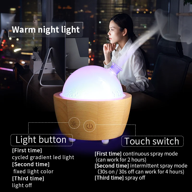 Ультразвуковой увлажнитель воздуха диффузор аромата из дерева распылитель