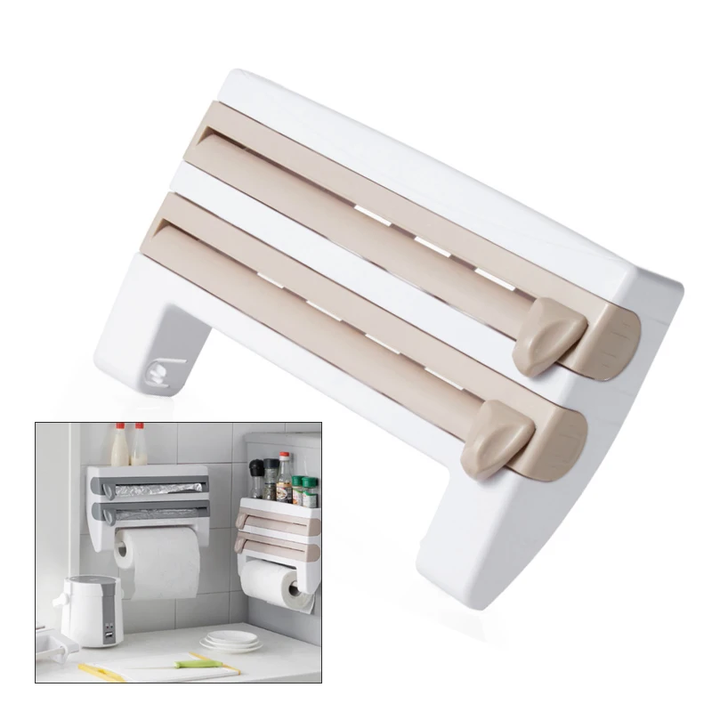 Пластиковый резак для холодильника стойка хранения пищевой пленки обертывания