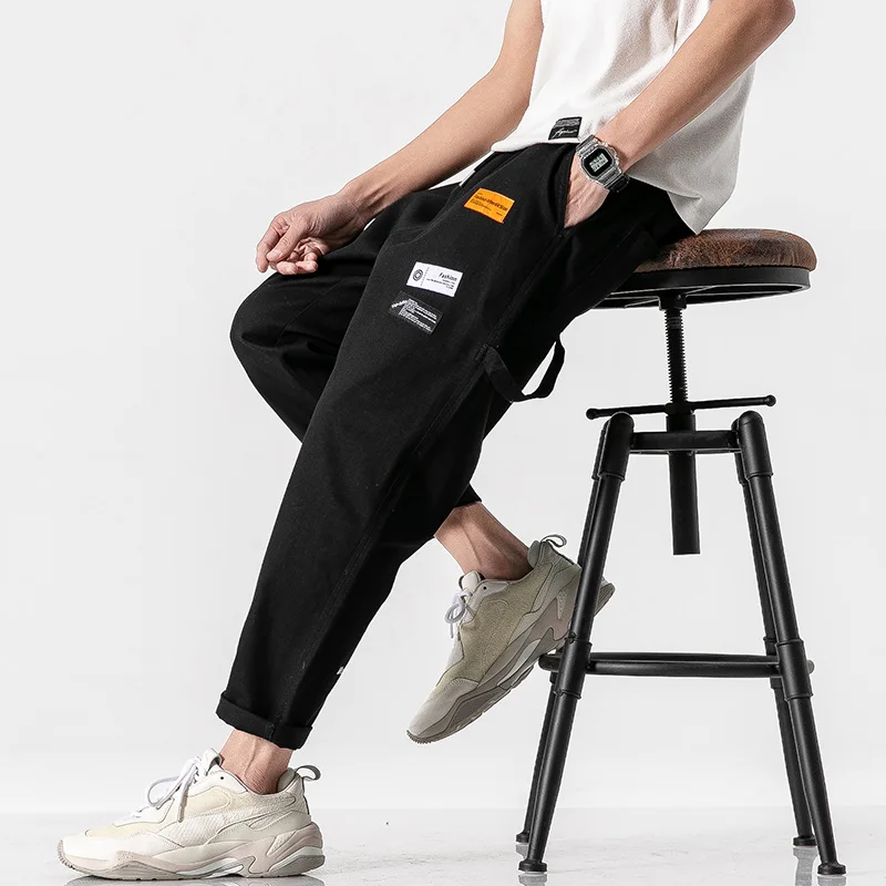 

Casual Pants Men Sweat Pants Stripe Trousers Straight Hip Hop High Street Ropa De Hombre Men Joggers Streetwear Pants Men 2020