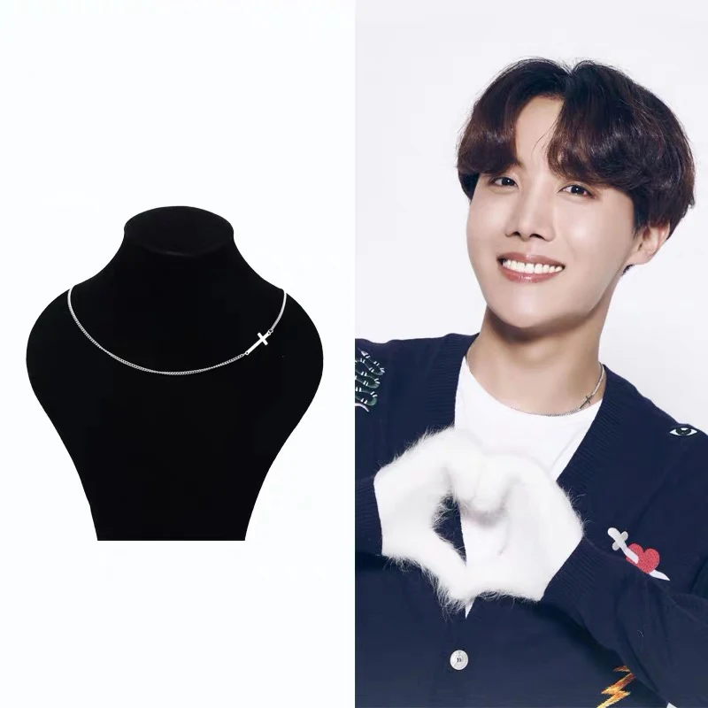 KPOP Bangtan Boys j hope серебряное ожерелье с крестом|Ожерелья подвеской| |