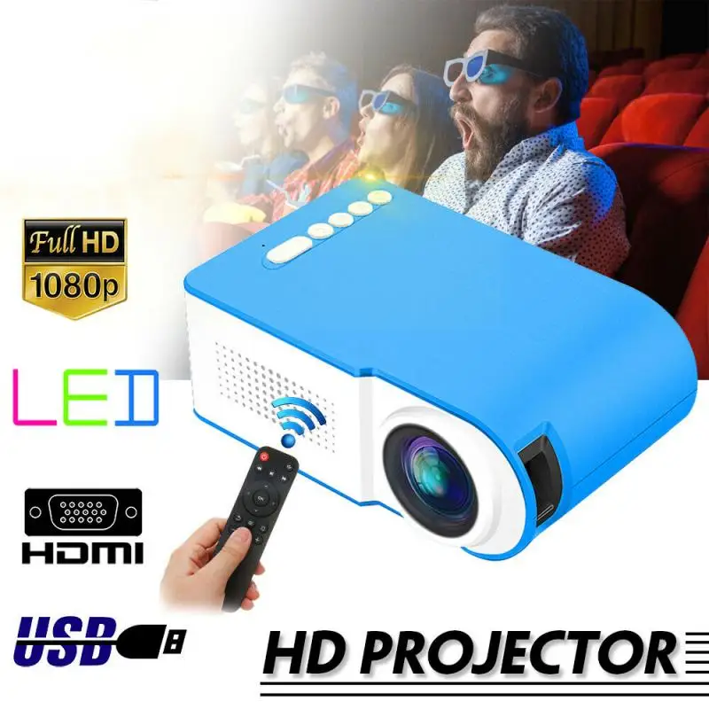 7000 люмен 1080P Мини проектор HD домашний Поддержка AV USB Micro кинотеатр портативный