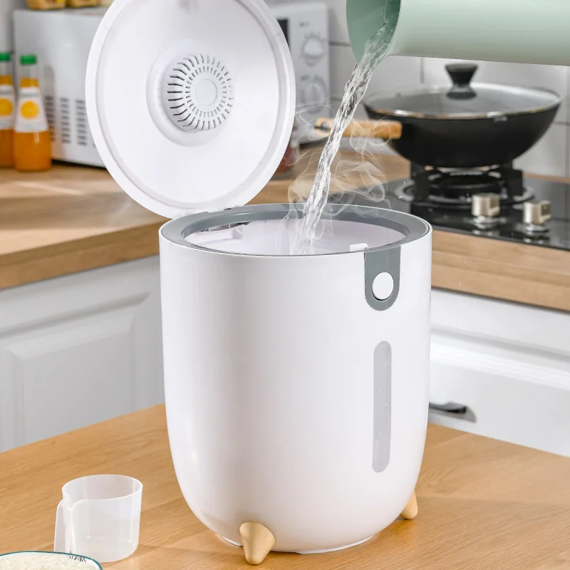 

10KG 20KG Kitchen Container Bucket Proof Insect Moisture Rice Cylinder Grain Sealed Jar Home Storage Pet Dog Food Store Box