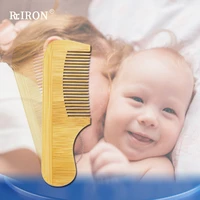 riron customized logo newborn baby natural wooden comb for infant head massager portable mini pocket comb hair styling tools