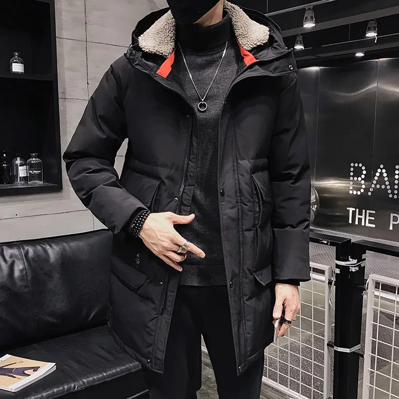 

Высококачественное мужское зимнее пальто с капюшоном 2022, мужские зимние теплые пуховики, новая мужская зимняя куртка с шерстяной подкладко...