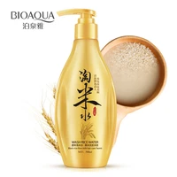 bioaqua china tradition wash rice water shampoo black rice milk hair care oil control itching conditioning treatment 300ml