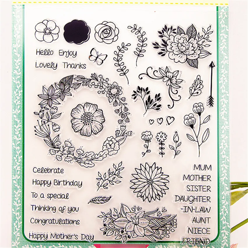 

Горячая продажа цветочный мир прозрачный штамп/силиконовый валик для запечатывания штамп DIY альбом для скрапбукинга/производство карт