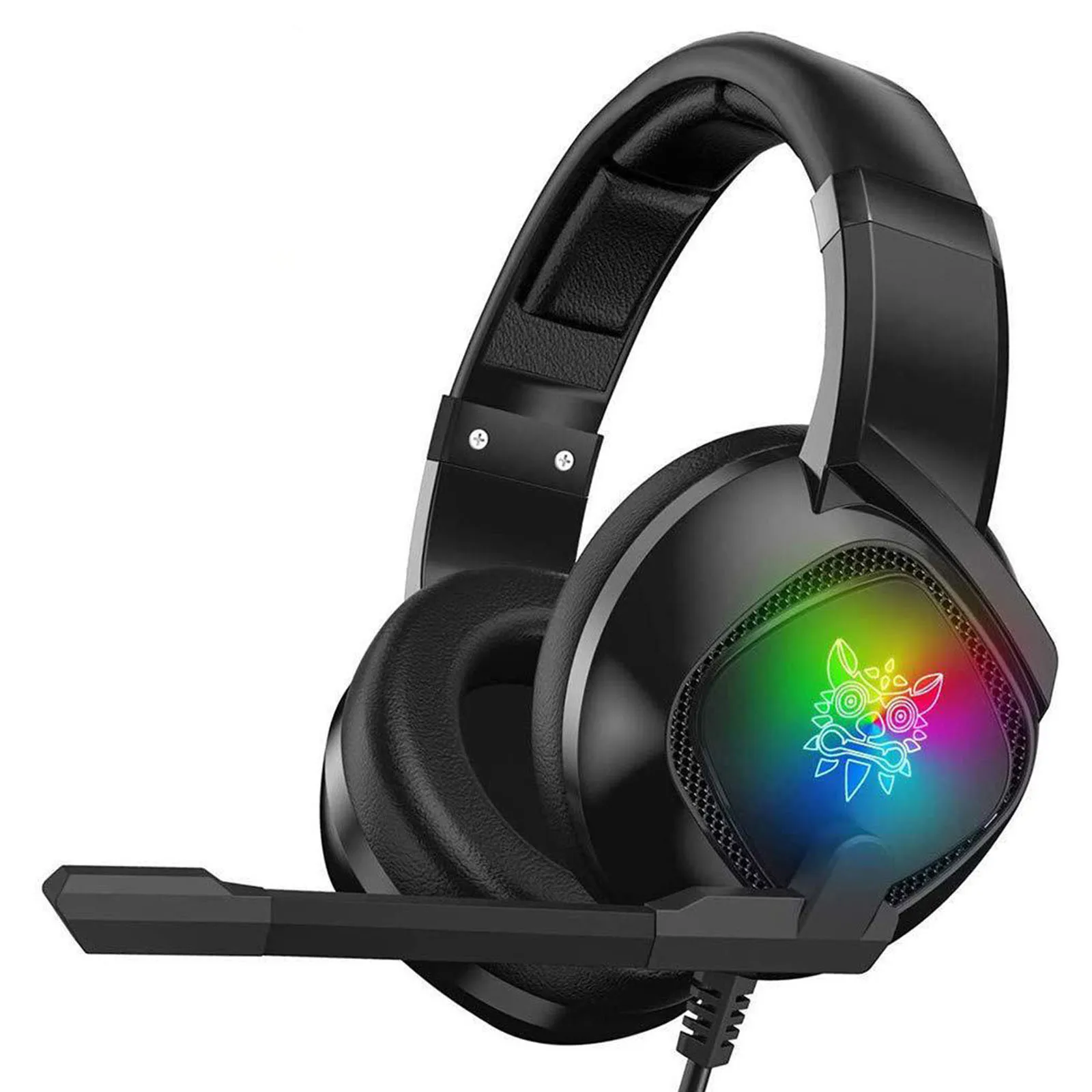 

ONIKUMA K19 Gaming Headset For PS4 Switch PC Laptop Over Ear Headphone With Noise Cancelling Mic RGB Light USB Plug/3.5mm Plug