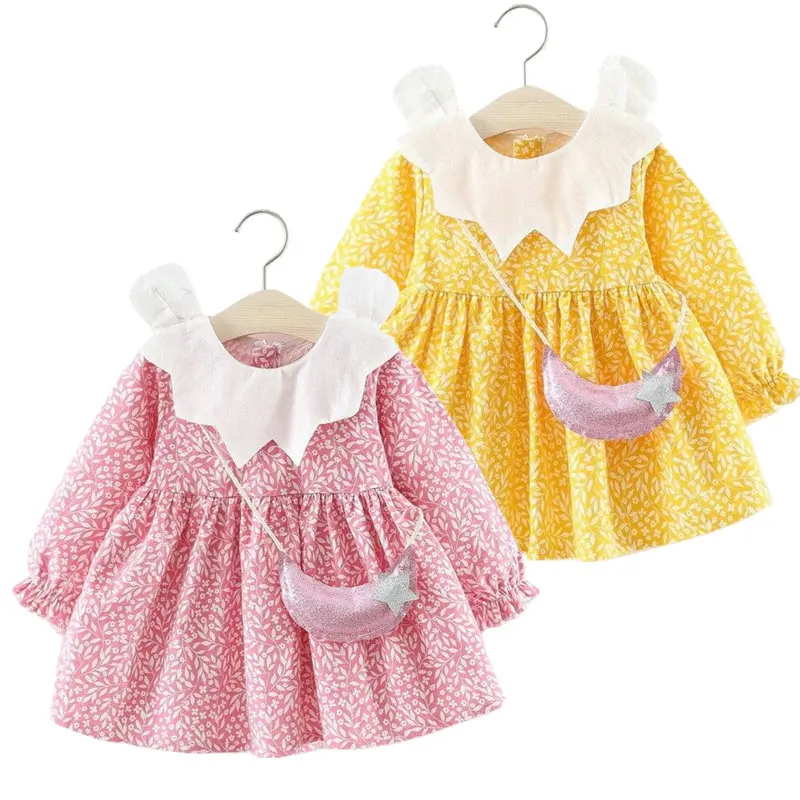 Милый для новорожденных детей девочек платье принцессы милые с длинным рукавом
