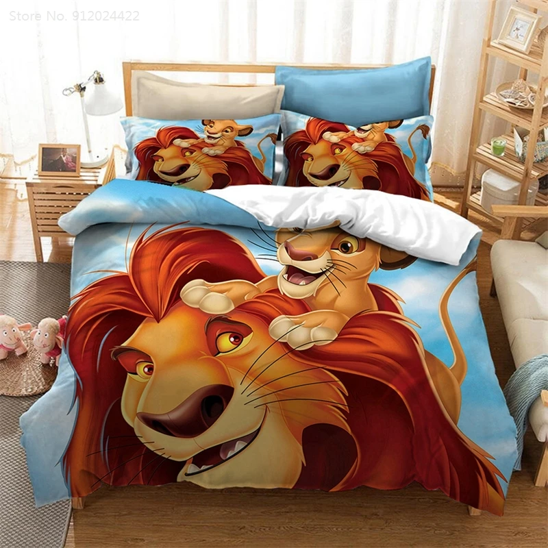 Simba Mufasa Bedding Sets Duvet Cover Pillowcases 3d King Size The Lion Set Quilt Bed Linen for Children Home | Дом и сад