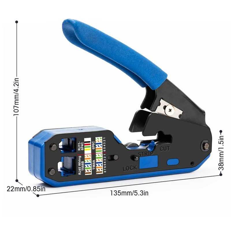 Rj45 Tool Network Crimper Cable Stripping Plier Stripper for Cat6 Cat5E Cat5 Rj11 Rj12 Connector | Безопасность и защита