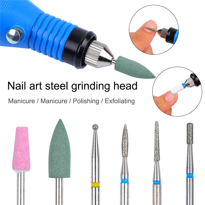 6 шт./компл. алмазное сверло для ногтей фреза Электрический Ротационные пилки