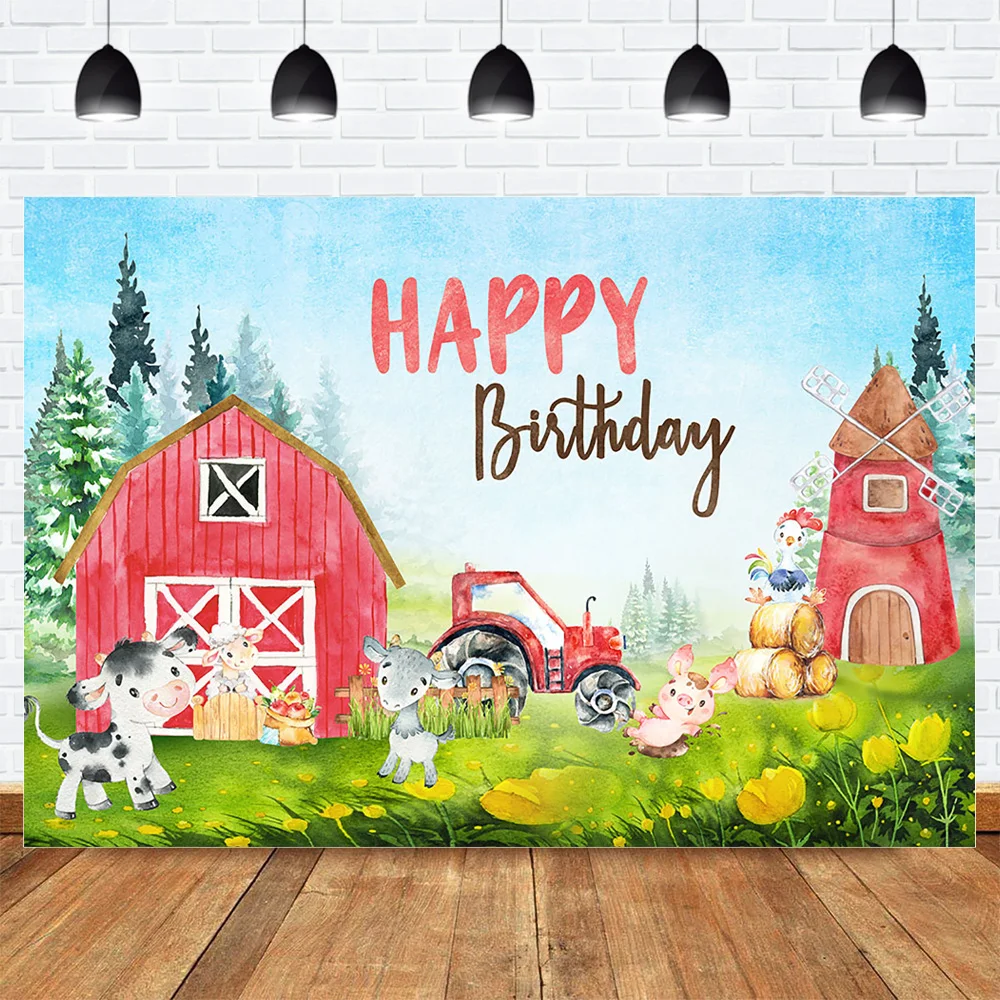 Задний фон для фотосъемки с изображением фермы животных Красного склада