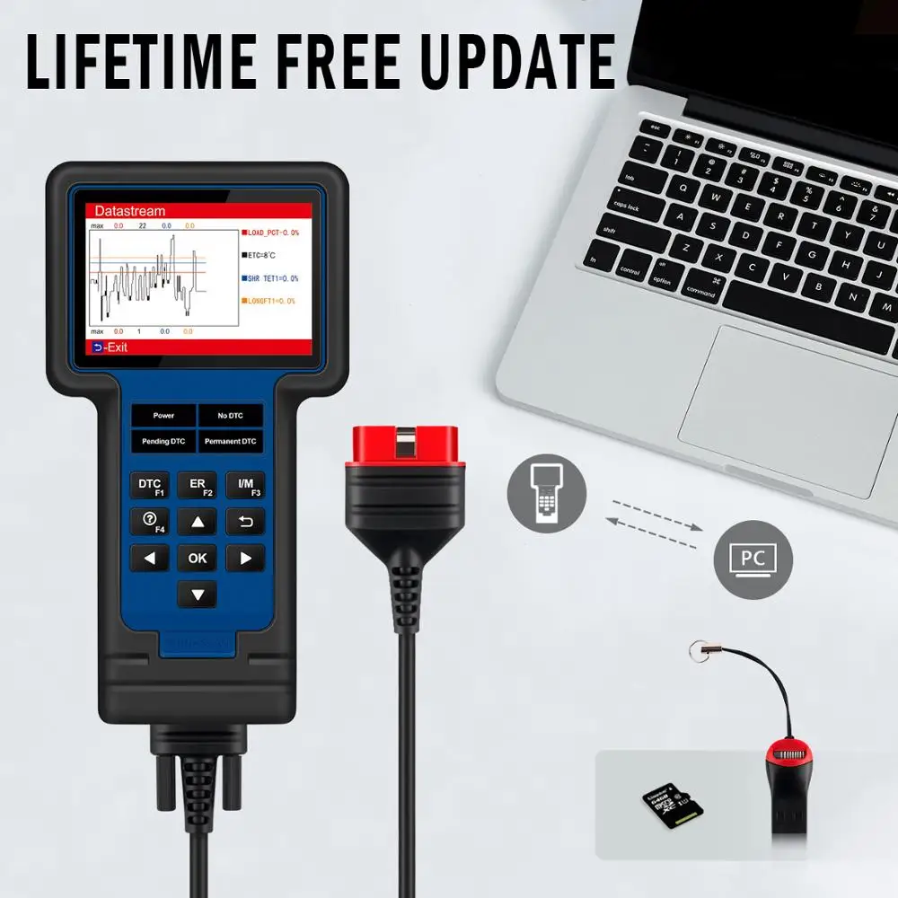 Автомобильный диагностический инструмент OBD2 THINKSCAN 601 для En/ABS/SRS & 4 сервисы сброса