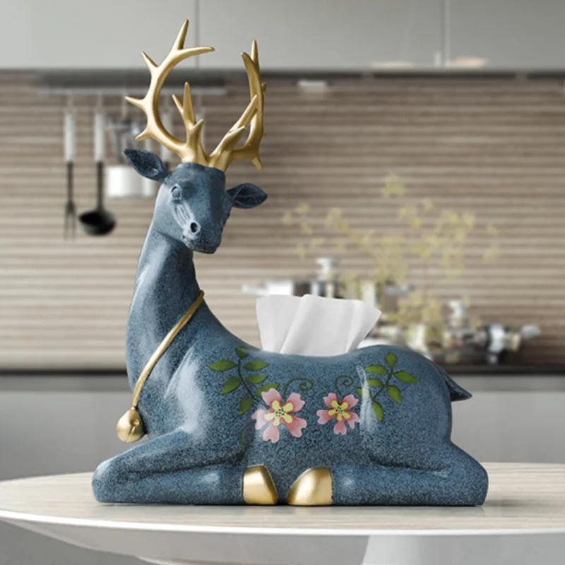 

EUROPEAN DEER STATUE TABLE TISSUE HOLDER TOILET WASHROOM CUTE ANIMALS TISSUE BOX HOME DECOR ORGANIZER STORAGE BOX ORNAMENT WR28