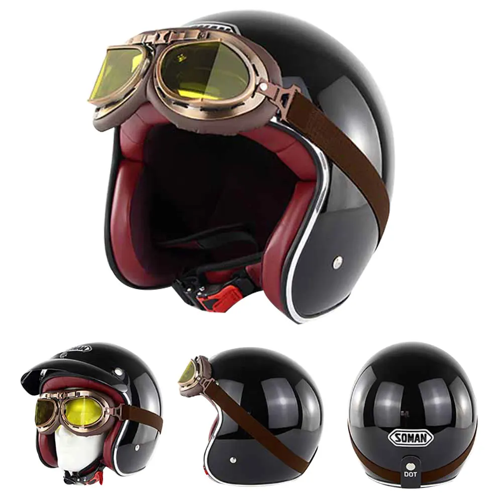 Винтажный шлем для мужчин и женщин мотоциклетный электровелосипеда полушлем