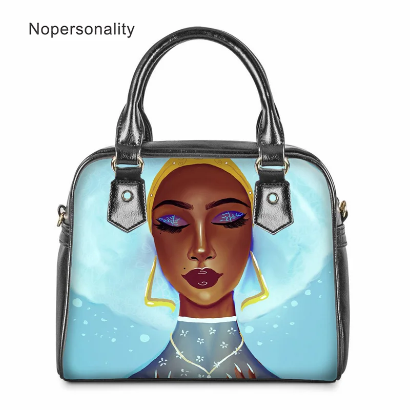 

Роскошные сумки Nopersonality, женская черная художественная Сумка-тоут из искусственной кожи для африканских девушек, женские сумки-мессенджеры...