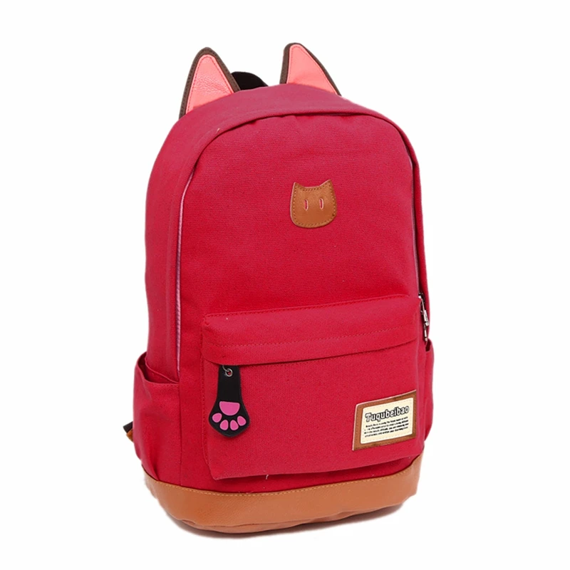 Рюкзак для девочек и дам "Модный рюкзак с котоушками для походов и ношения ноутбука".