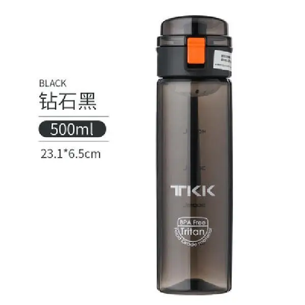 

TKK sports cup portable large capacity plastic tea cup adult fitness anti falling with scale tritan kettle