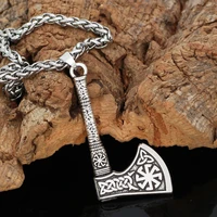 nordic mythology viking axe necklace accessories long sweater chain fashion new alloy pendant jewelry on the neck