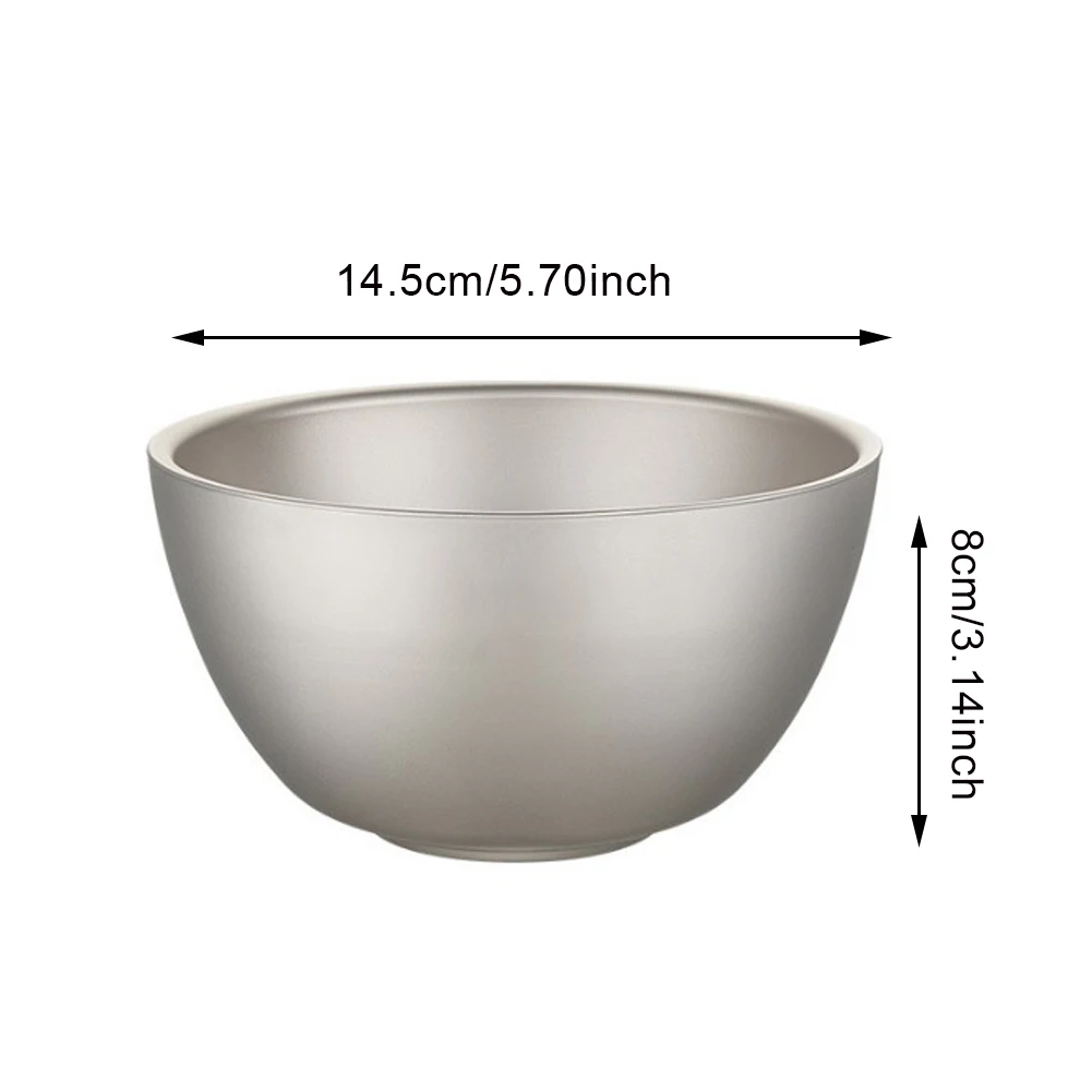 

550ml pure titanium rice bowl for children's health tableware double-layer heat insulation and anti-fall portable small bowl