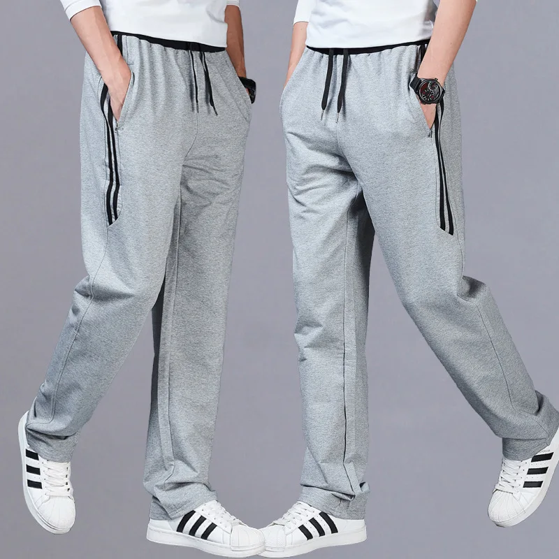 Мужские спортивные штаны для бега джоггеры прямые тренировочные брюки в полоску