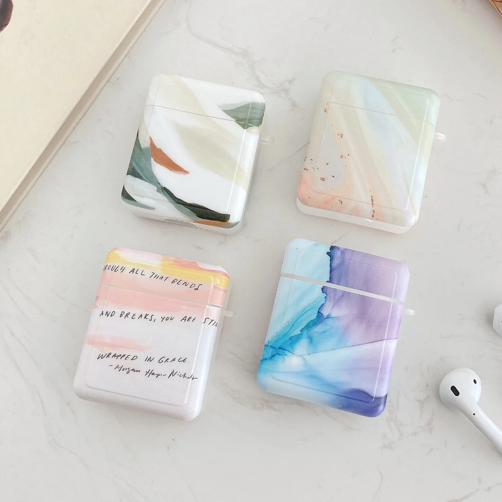 Беспроводной защитный чехол для наушников Airpods 1st 2nd Gen мягкий силиконовый Гранит