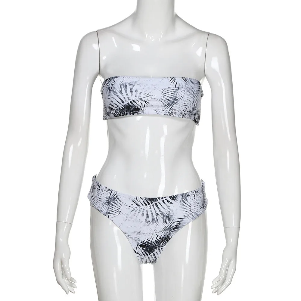

Women Bandage Bikini Push-up Padded Bra Swimsuit Bathing Set Swimwear High Neck Bandage Female Brazilian Swimming Suit Fashion