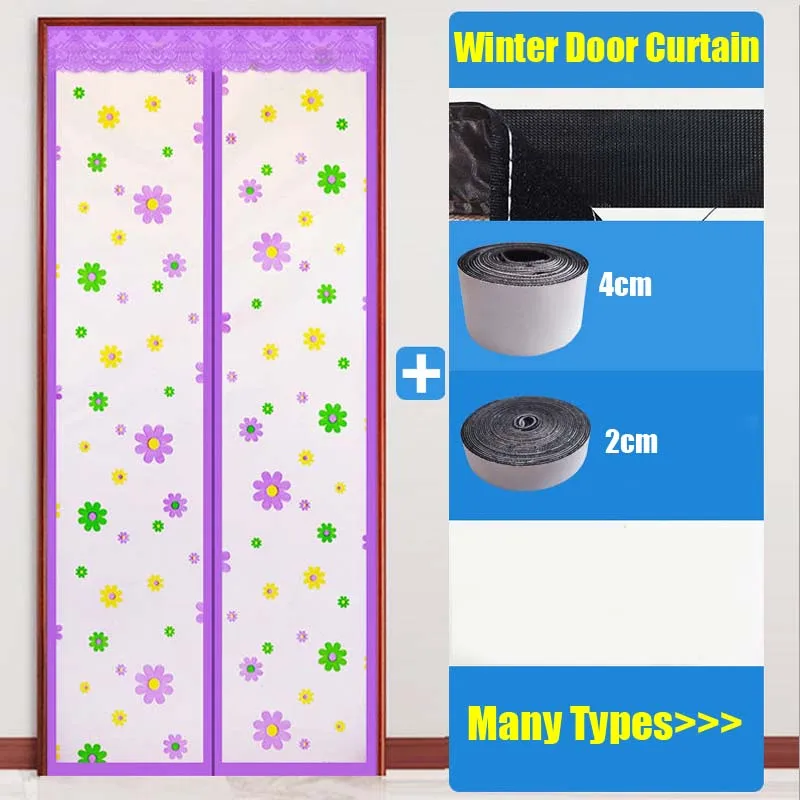 Утепленная зимняя дверная занавеска в клетку изоляция для дома и спальни без