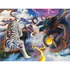 Алмазная вышивка Дракон и Тигр Стразы