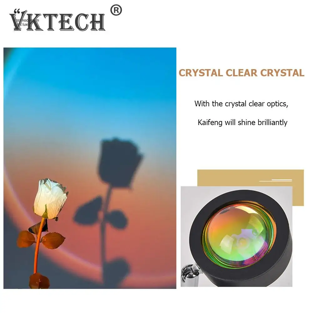 

Sunny Beach Sunrise Lamp Projection Breaking Dawn Light Spotlight Romantic Atmosphere Lamp Household Bedroom Decorative Nightlig