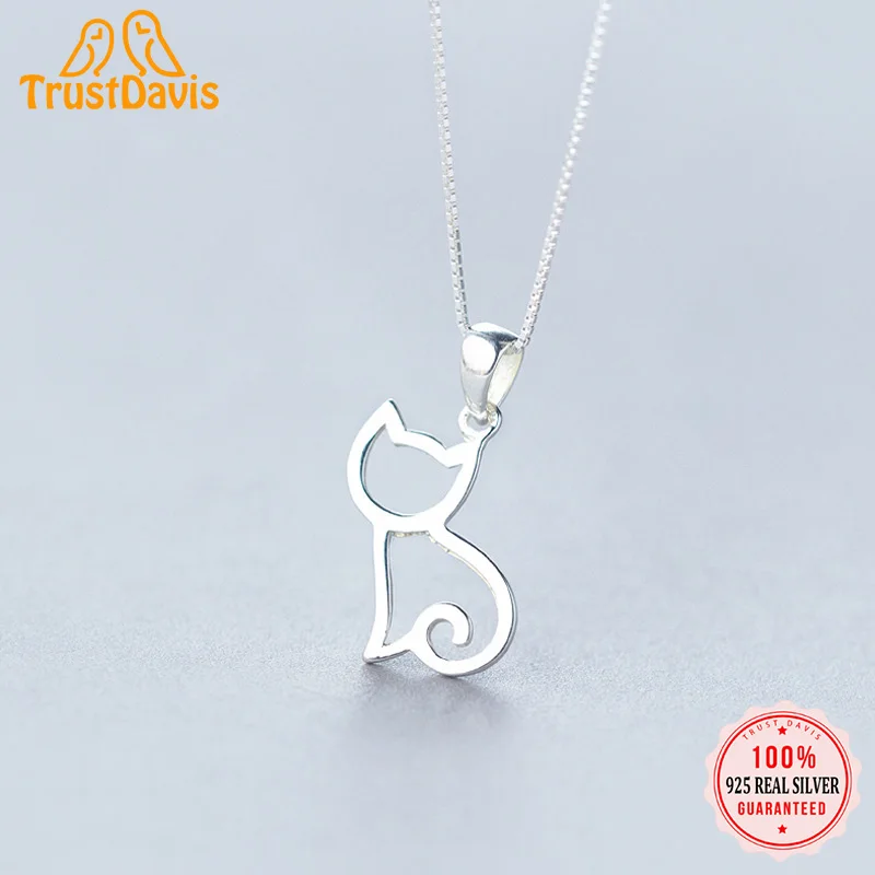 TrustDavis Real 925 Стерлинговое Серебро Полые Фотоэлементы ручной работы DIY ожерелье