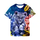 Футболка для мальчиков с 3D принтом слона льва тигра дизайнерская Повседневная футболка для мальчиков футболка детская одежда Забавные топы с коротким рукавом