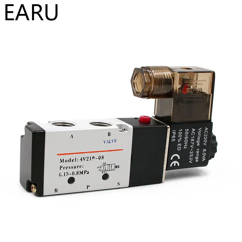 1 шт. 4V210-08 G1/4 &quot2 положения 5 портов воздушный Соленоидный клапан пневматический