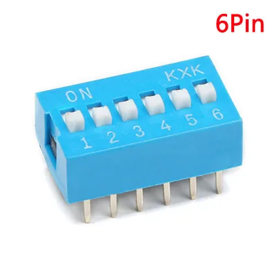 6Pin Blue 5 шт. модуль переключателя типа оснастки 1 2 3 4 5 6 7 8 бит 2,54 мм положение способ погружения переключатель переключателя синий Щелчковый выключатель переключатель циферблата выключатель - Цвет: 6Pin Blue