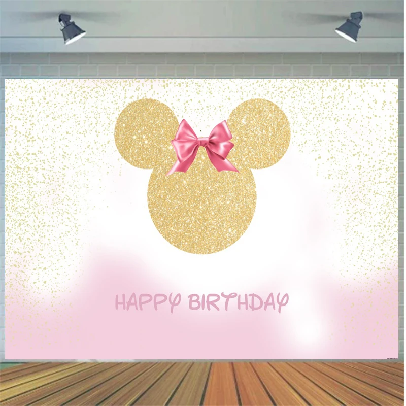 

Cartoon Cute Mouse Photography Background Backdrop Birthday Party Decoration Theatre Photocall Photo Shoot Studio Props