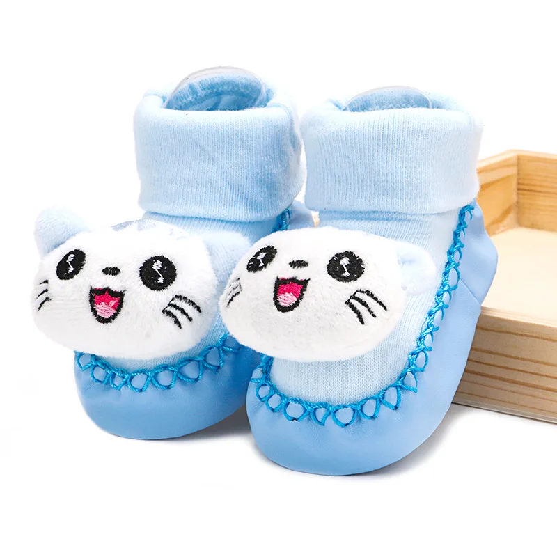 Носки-тапочки с резиновой подошвой для новорожденных 1 пара носки рисунками