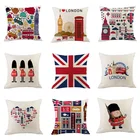 Наволочка в британском лондонском стиле Наволочка в английском Экологически чистая льняная хлопковая Наволочка на подушку наволочка декоративная наволочка на подушку