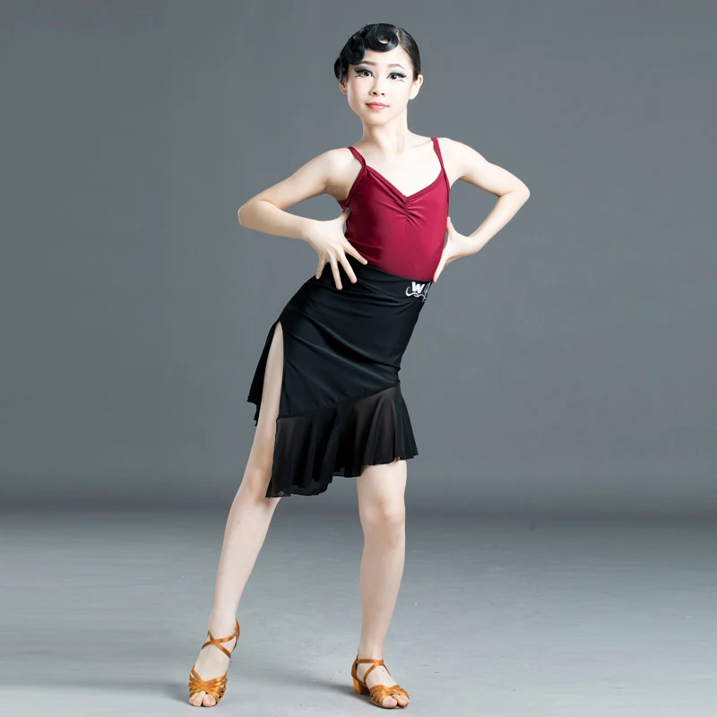 

Юбка для латиноамериканских танцев, с разрезом, для девочек, SL2861