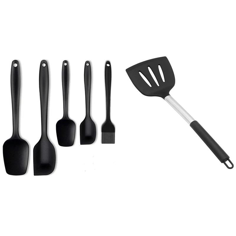 

5Pcs Heat Resistant Silicone Kitchen Spatula 500 F With Silicone Nonstick Spatulas, High Heat Resistant To 480°F