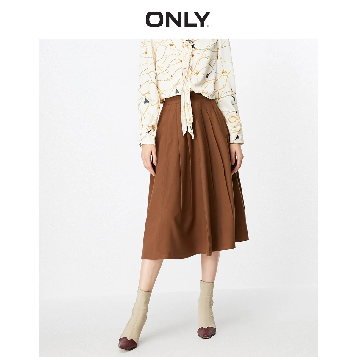 

ONLY Women's High-rise A-lined Pleated Skirt |119316509