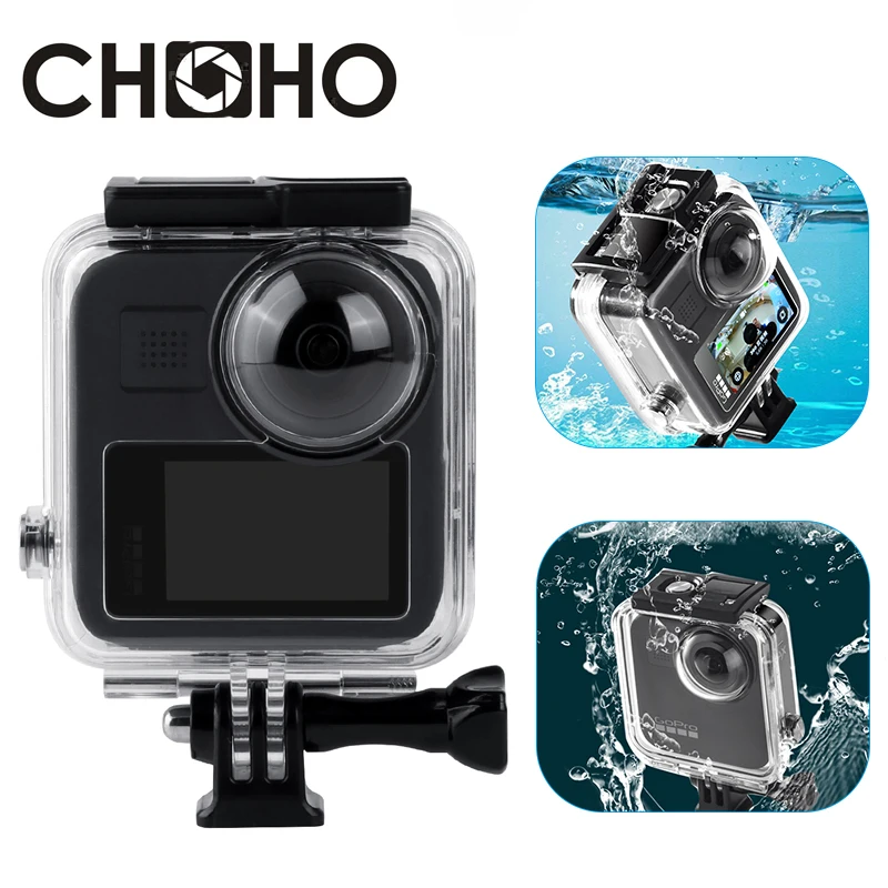Дешево Водонепроницаемый чехол для Gopro Max, водонепроницаемый чехол для панорамной экшн-камеры, защитная коробка для дайвинга, аксессуары для Gopro Max, ...