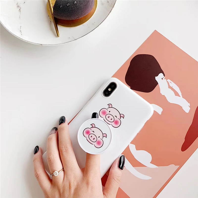 Милый розовый чехол для телефона с динозавром для iphone 11pro max 7 8 Plus, мягкий чехол IMD Для iphone X, задняя крышка, чехол с кольцом