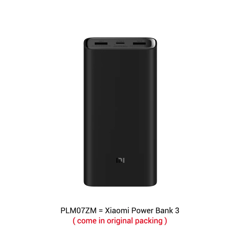 Из России- 20000 мАч Xiaomi Power Bank 3 Mi Power Bank Pro PLM07ZM с тройным выходом USB USB-C 45 Вт Двусторонняя Быстрая зарядка - Цвет: official packing