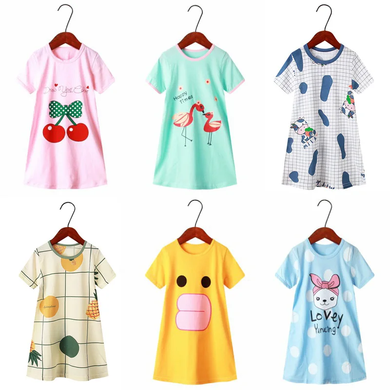 

New Children's Nightdress Baby Mother Cotton Pajamas Girls Parent-child Sleepwear Unicorn Nightgown Nighty Kids Princess Dress