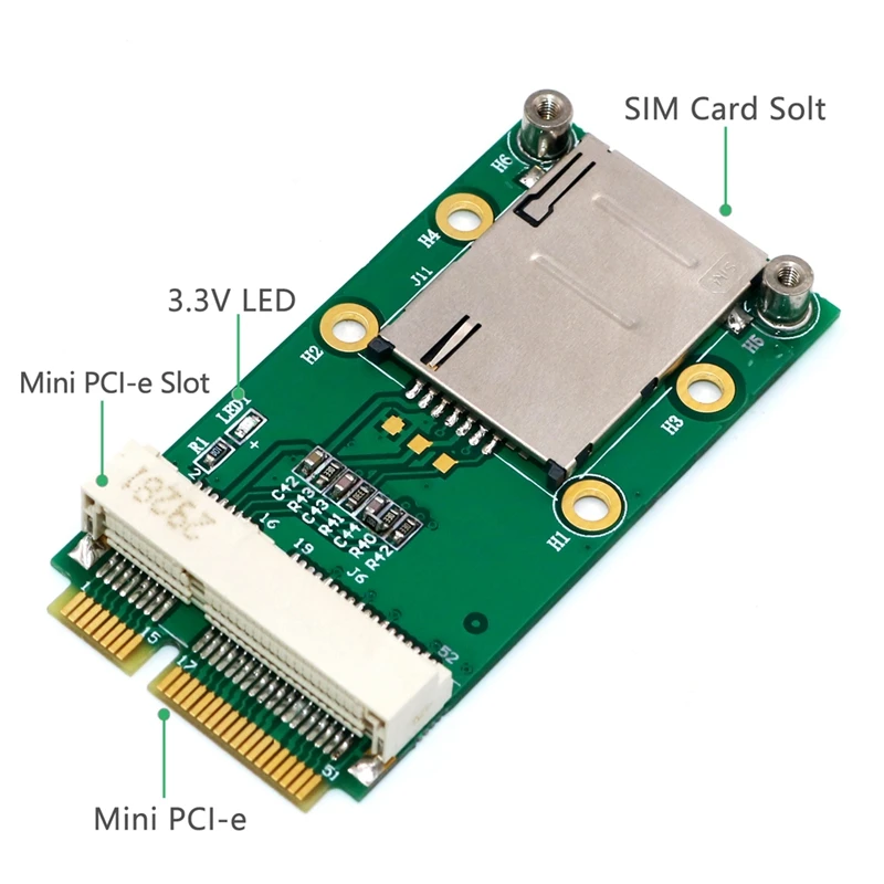 Новый мини-адаптер PCI Express для модуля 3G 4G со слотом USIM Mini E MINI PCI-E Riser Card Поддержка 3G/4G