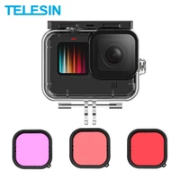 telesin 50m waterproof case underwater tempered glass diving housing cover lens filter for gopro hero 9 10 black accessories