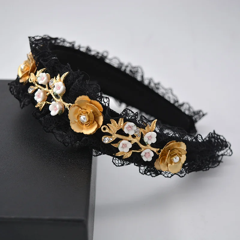 Женская Кружевная повязка на голову в стиле барокко|Украшения для волос| |